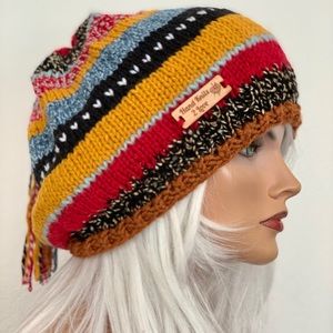 Hand Knits 2 Love Slouch Beanie Hat Boho Designer